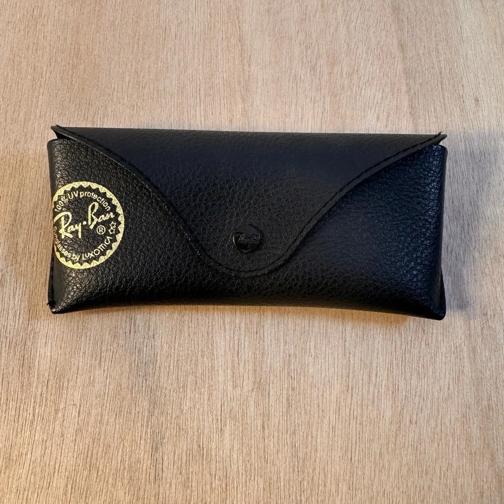 Ray-Ban Sunglasses Case Unisex OS Black Pebbled Snap Closure Case -148